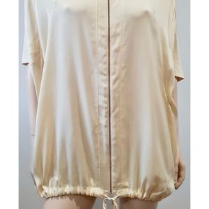 TTORY BURCH Black SILK SHORT SLEEVE ZIP FASTENED SHORT SLEEVE BLOUSE TOP 6